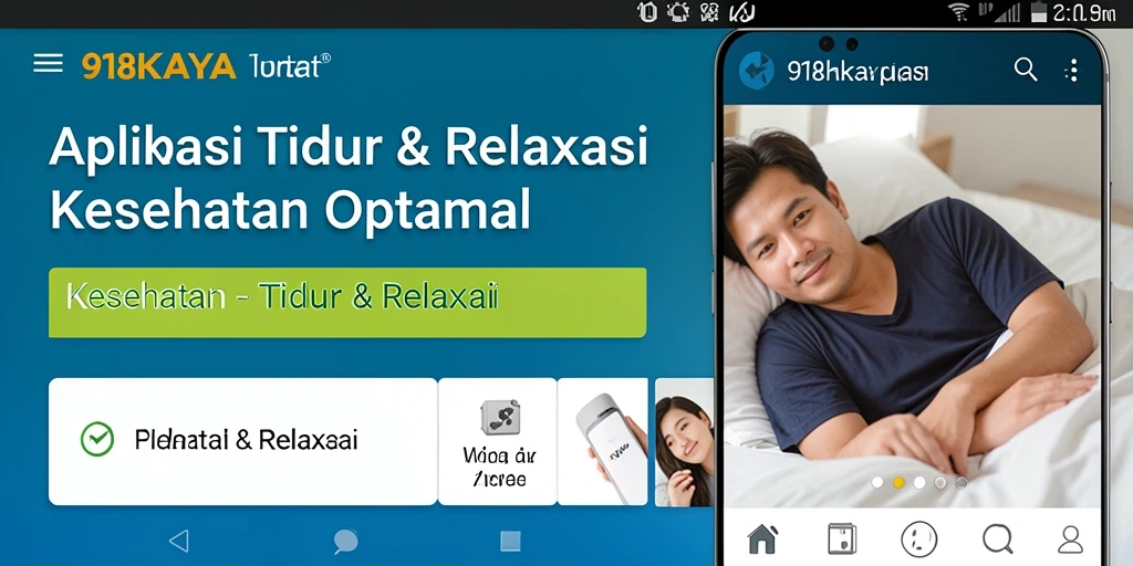 Antarmuka aplikasi 918KAYA yang menenangkan untuk Tidur & Relaksasi.
