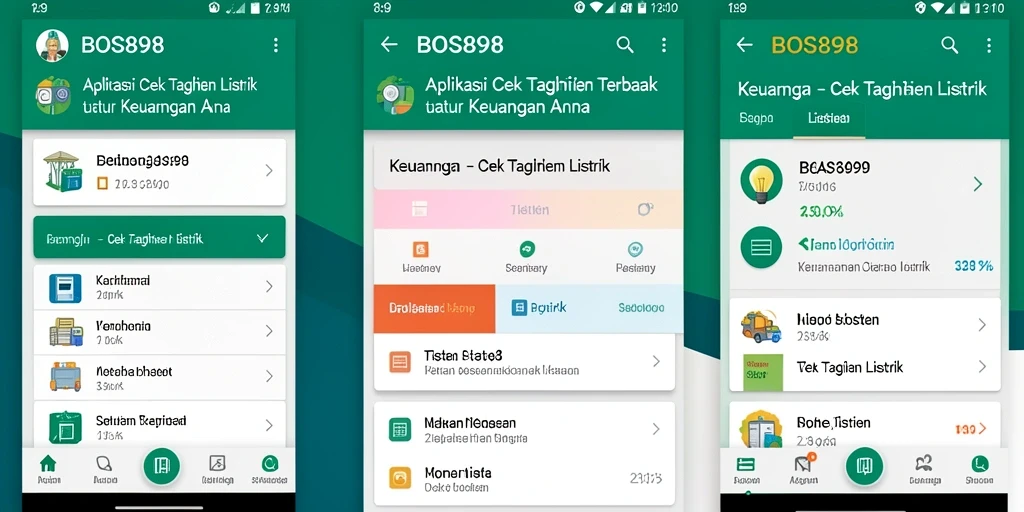 Tampilan antarmuka aplikasi Cek Tagihan Listrik BOS898 yang intuitif.