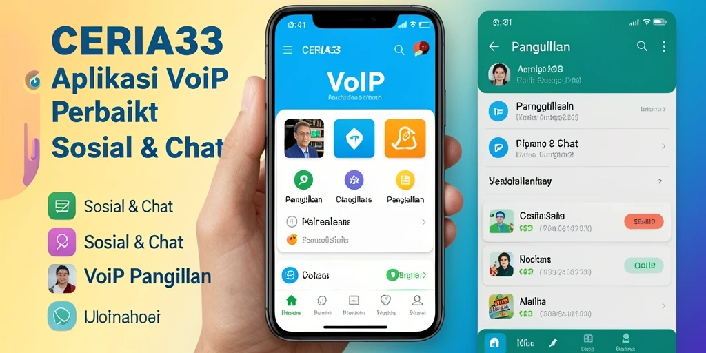 Tampilan antarmuka CERIA33 dengan fitur VoIP Panggilan.