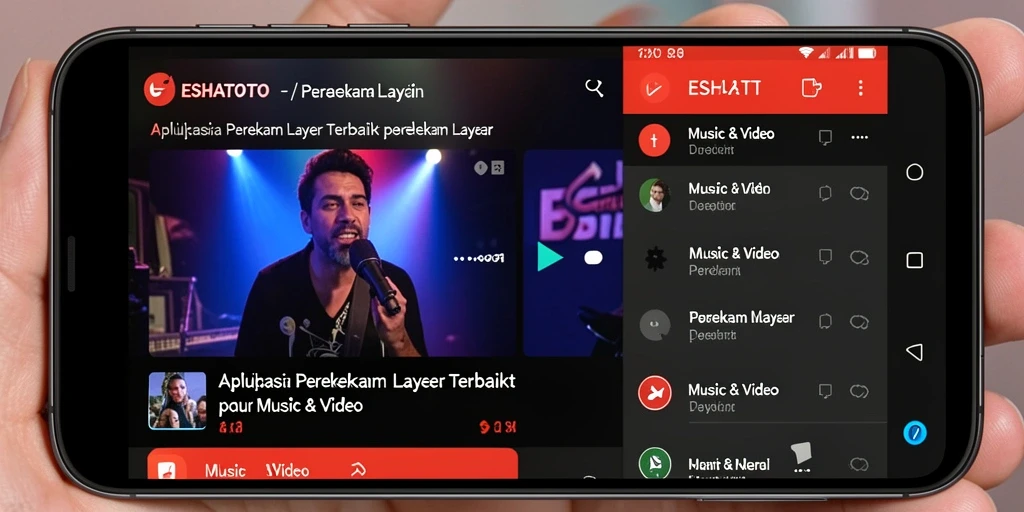 Tampilan antarmuka ESHATOTO dengan fitur perekam layar yang jelas.