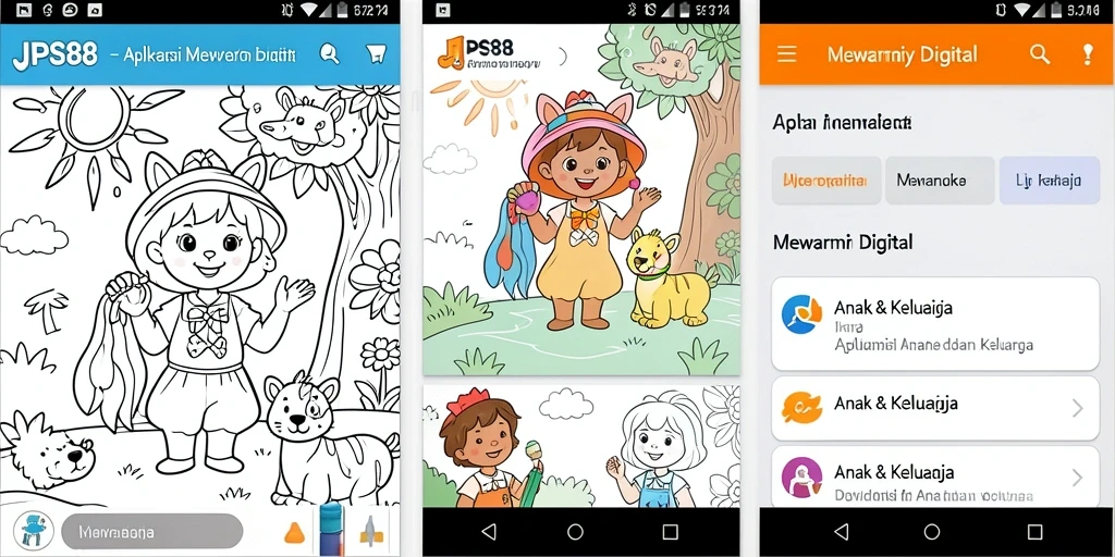 Tampilan antarmuka JPS88 yang menarik dan user-friendly untuk anak-anak.