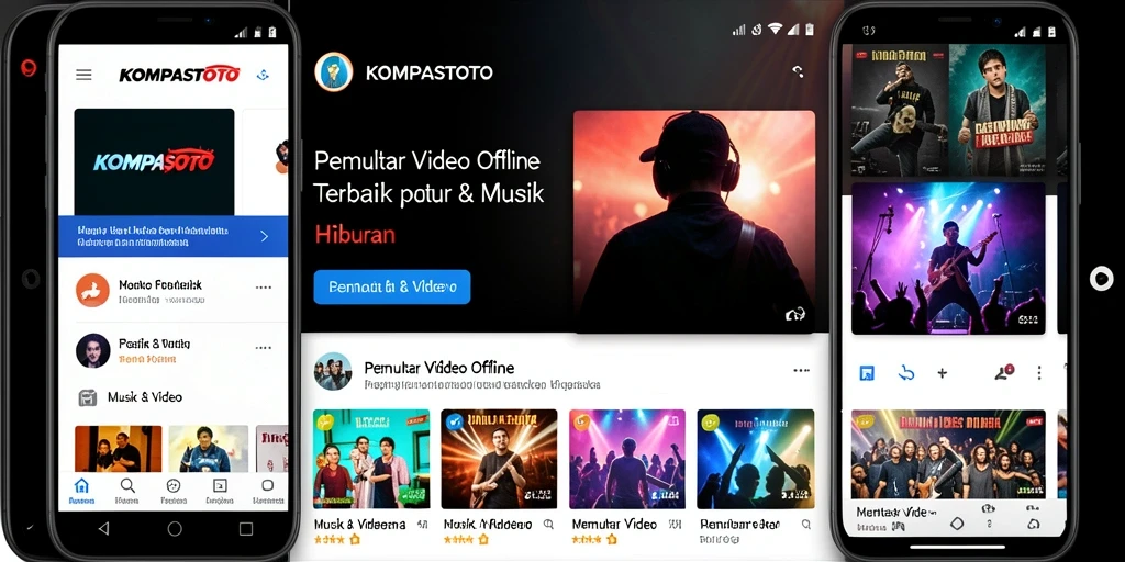Antarmuka aplikasi Pemutar Video Offline KOMPASTOTO yang menarik dan mudah digunakan.
