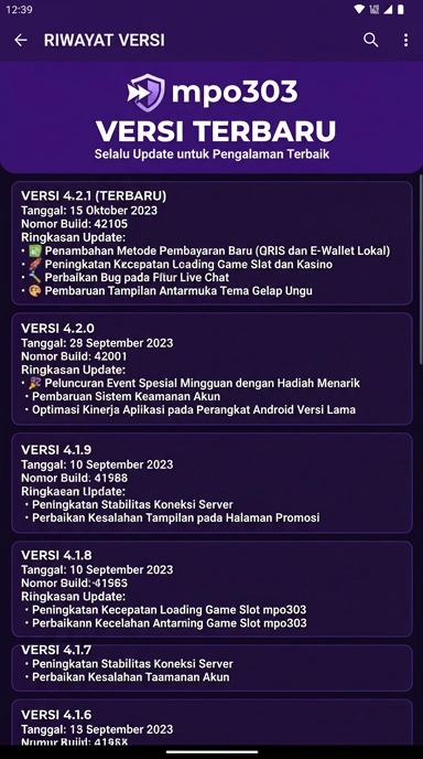 Riwayat Versi mpo303 untuk Pengguna Android